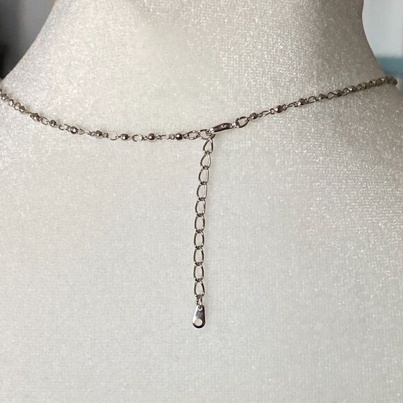 Stainless Steel Fang Necklace with Crystals, Tribal Gothic Silver Pendant - Picture 8 of 8